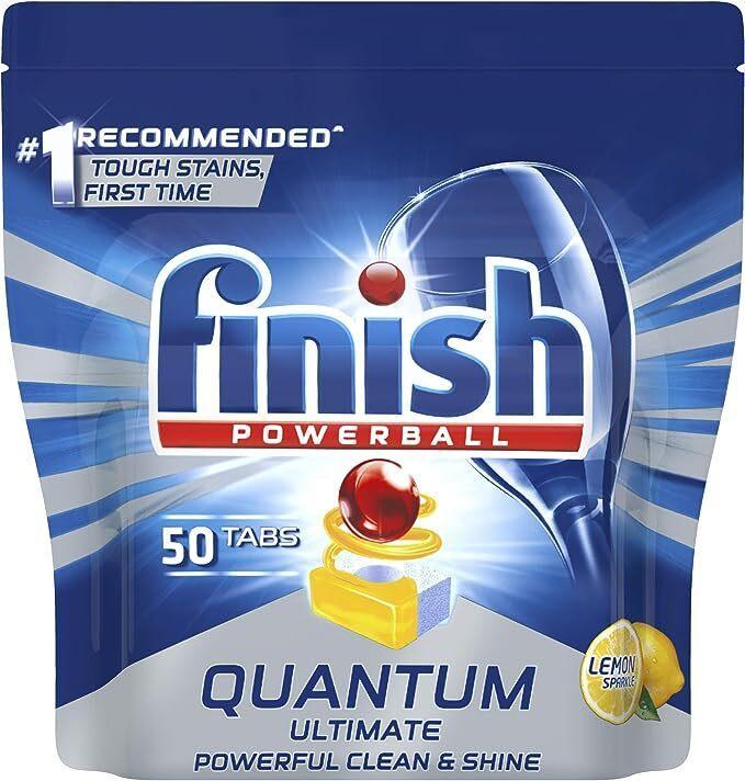 Finish Powerball Quantum Ultimate Powerful Clean & Shine Lemon Sparkle 50 Tablets
