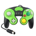 Three-point Decorative Strip Wired Game Handle Controller for Nintendo NGC (Black+green)