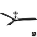 Mercator Ikuu FC620133GBC | Smart Minota DC Ceiling Fan | Brushed Chrome Body | Black Blades | Wi-Fi