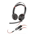 Poly Blackwire C5220 Stereo UC Headset (USB A and 3.5mm) - Black