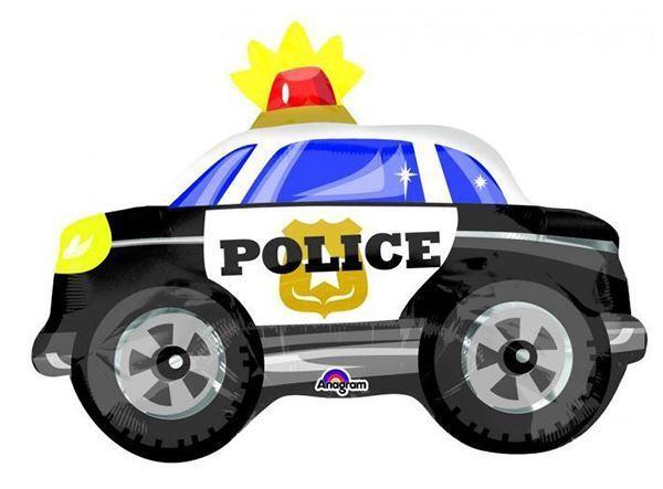 Junior Shape Police Car Foil Balloon (45cm x 60cm)