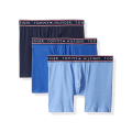 Tommy Hilfiger Men's Cotton Stretch Boxer Briefs Underwear 3 Pack - Persian Blue