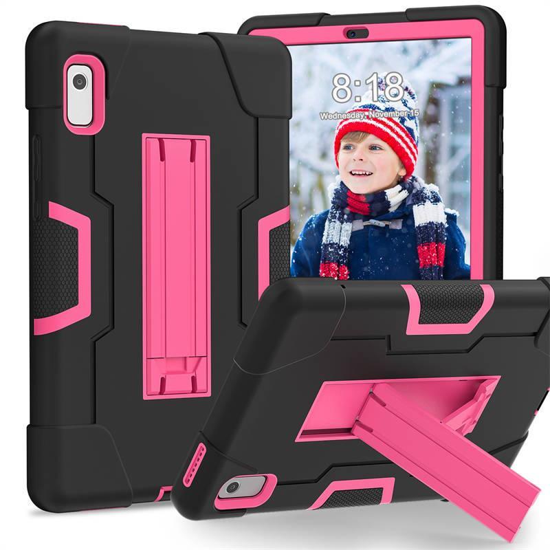 Adore RobotB Rugged Case Shockproof With Holder for Lenovo M9 TB-310FU 2023-Black+Rose Red