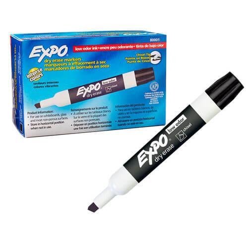 Expo Dry Erase Chisel Tip Whiteboard Marker 12pk - Black