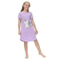 Girls Nightgowns Short Sleeve Sleepwear Comfy Princess Sleep Shirt Dress for Kids Girls Pajamas Homewear