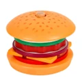 Vicanber Boys Girls Wooden Simulation Hamburger With Matching Food Cutting, Kitchen Utensils, And Family Toys
