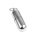 Portable Waterproof Aluminum Alloy Pill Medicine Box Case Holder Container Capsule Bottle Keychain (Silver)