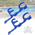 Pool Pole Plastic Holder Pool Hooks Leaf Rake Plastic Holder Tools Suction Hose (Blue)