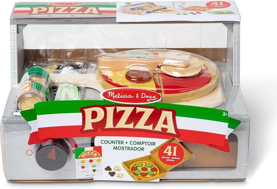 Melissa & Doug Top & Bake Pizza Counter Wooden Play Food Playset