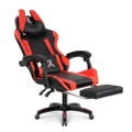 HQ-GAMING Ergonomic Adjustable Gaming Office Chair with U-Shape Headrest and Footrest High Back (Red)