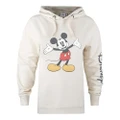 Disney Womens/Ladies Open Arms Mickey Mouse Hoodie (Stone) (XL)