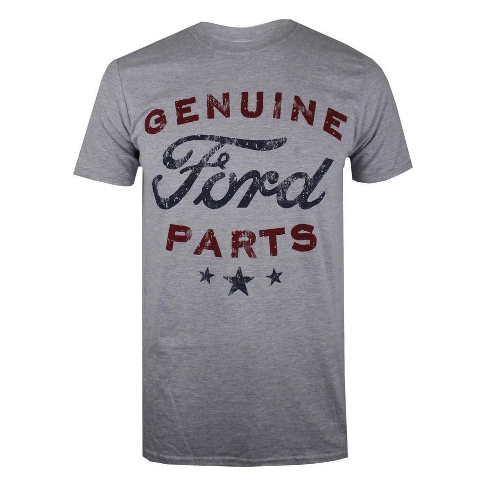 Ford Mens Genuine Parts T-Shirt (Heather Grey/Burgundy) (XL)