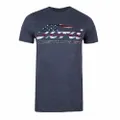 Ford Mens Mustang GT American Flag T-Shirt (Heather Navy/Red/White) (M)