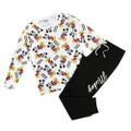 Disney Womens/Ladies Mickey Forever Long Pyjama Set (White/Black/Yellow) (M)