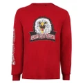 Cobra Kai Mens Eagle Fang Karate Logo Long-Sleeved T-Shirt (Cardinal Red) (L)