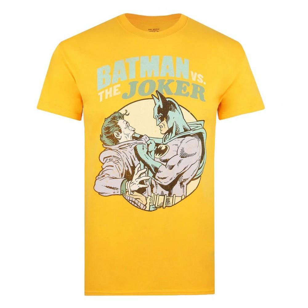 DC Comics Mens Batman Vs Joker T-Shirt (Gold) (S)