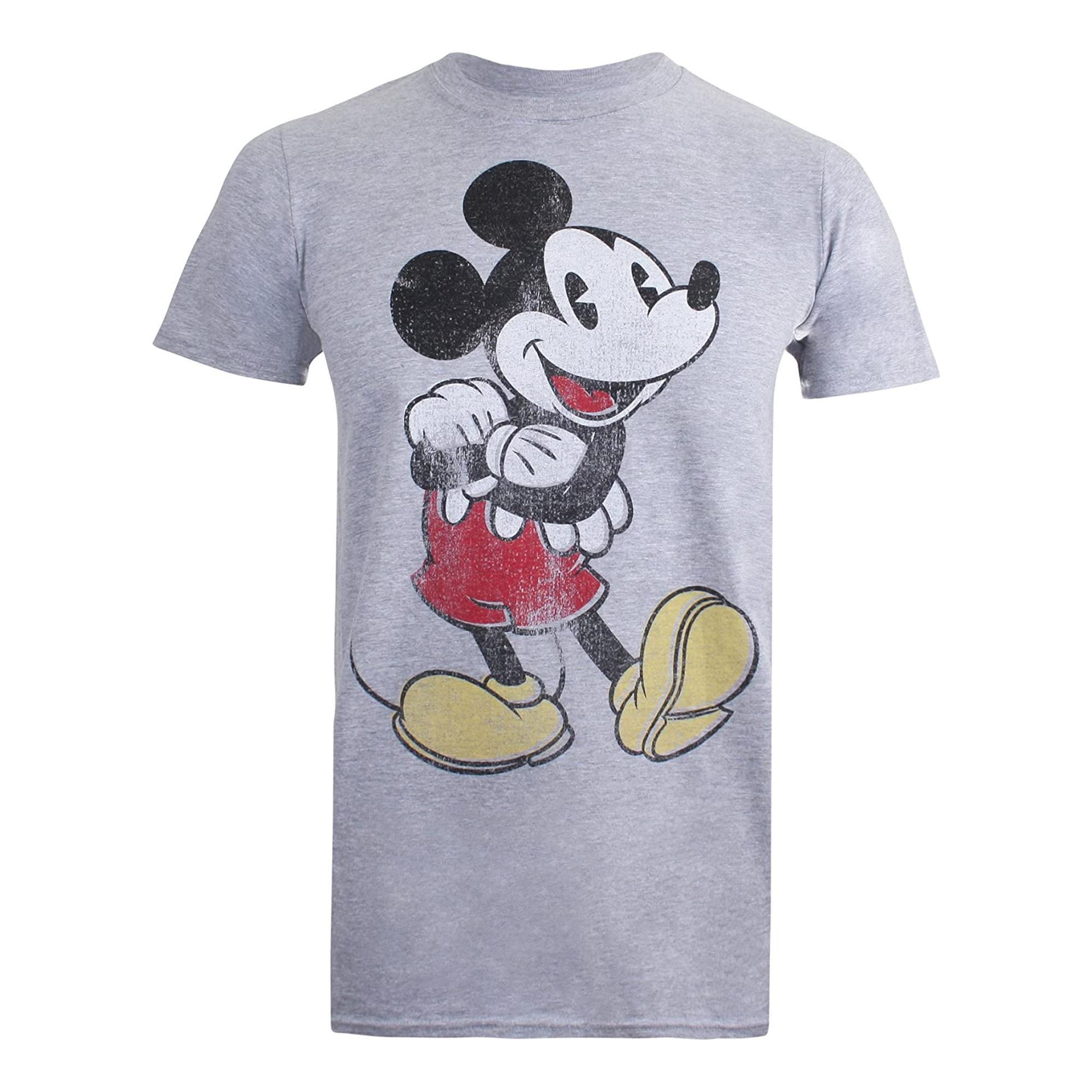 Disney Mens Mickey Mouse Vintage Heather T-Shirt (Sports Grey) (M)