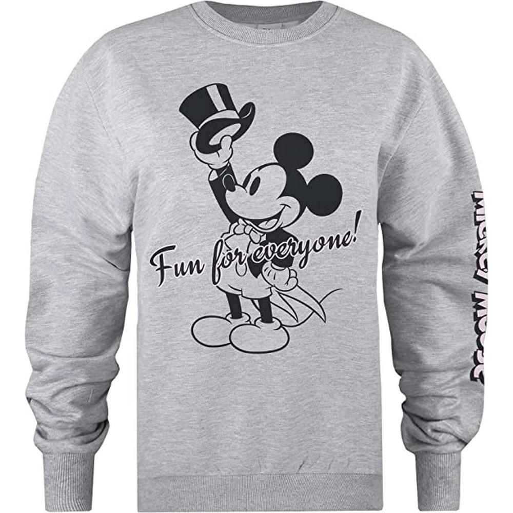 Disney Womens/Ladies Showtime Fun For Everyone Mickey Mouse Sweatshirt (Sports Grey) (L)