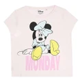 Disney Womens/Ladies Monday Minnie Mouse Long Pyjama Set (Cream/Black/White) (L)