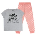 Disney Womens/Ladies Mickey & Minnie Mouse Long Pyjama Set (Grey/Pink) (M)