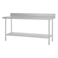 Vogue Premium 304 Stainless Steel Table with Upstand - 1500x600x900mm