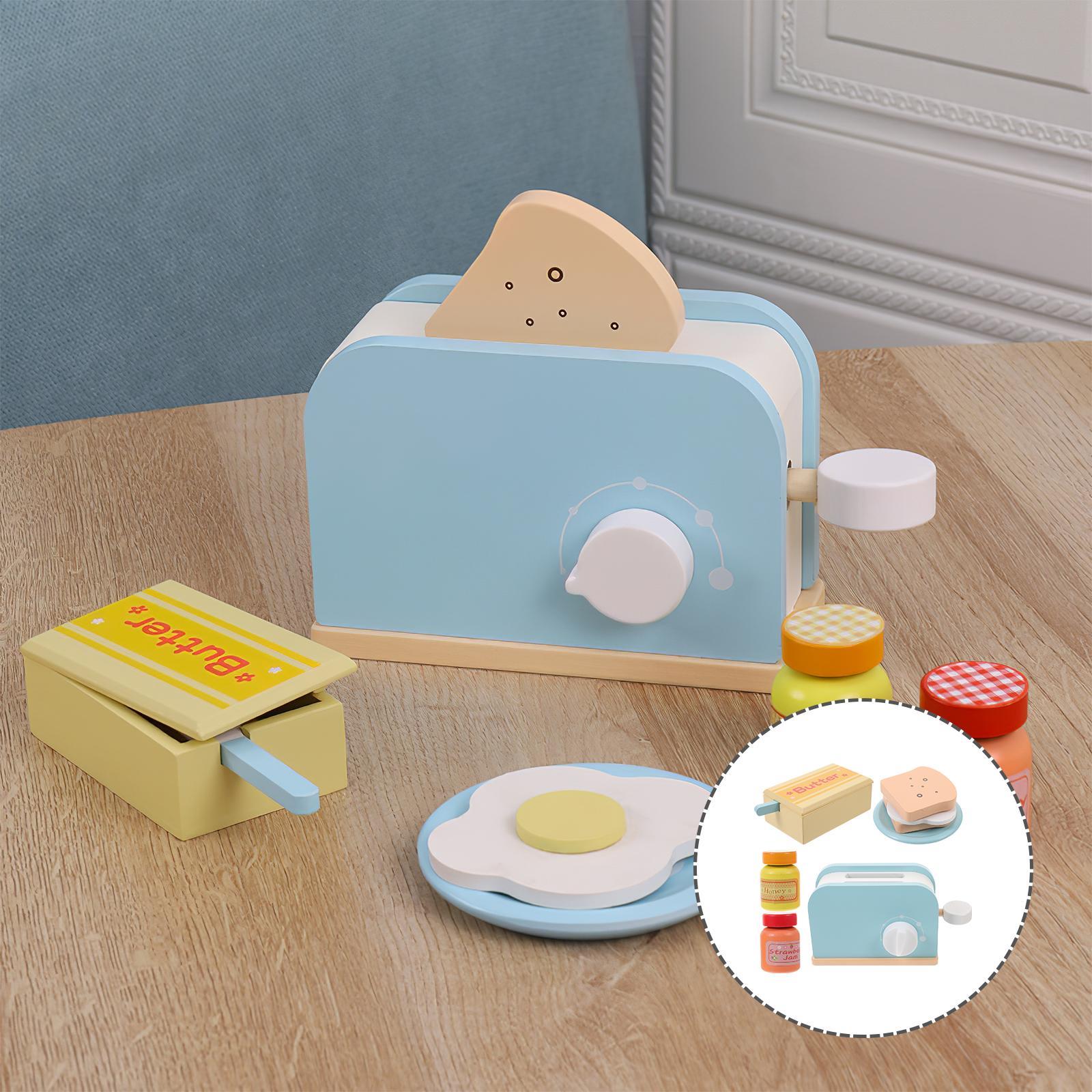 1 Set Kitchen Wooden Toaster Play Set Interactive Early Learning Toaster Model