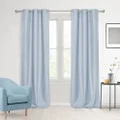 Sherwood Home Living 100% Blockout Eyelet Curtain Pair Ocean Blue