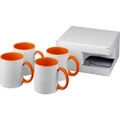 Bullet Ceramic Sublimation Mug Gift Set (Pack Of 4) (White/Orange) (One Size)