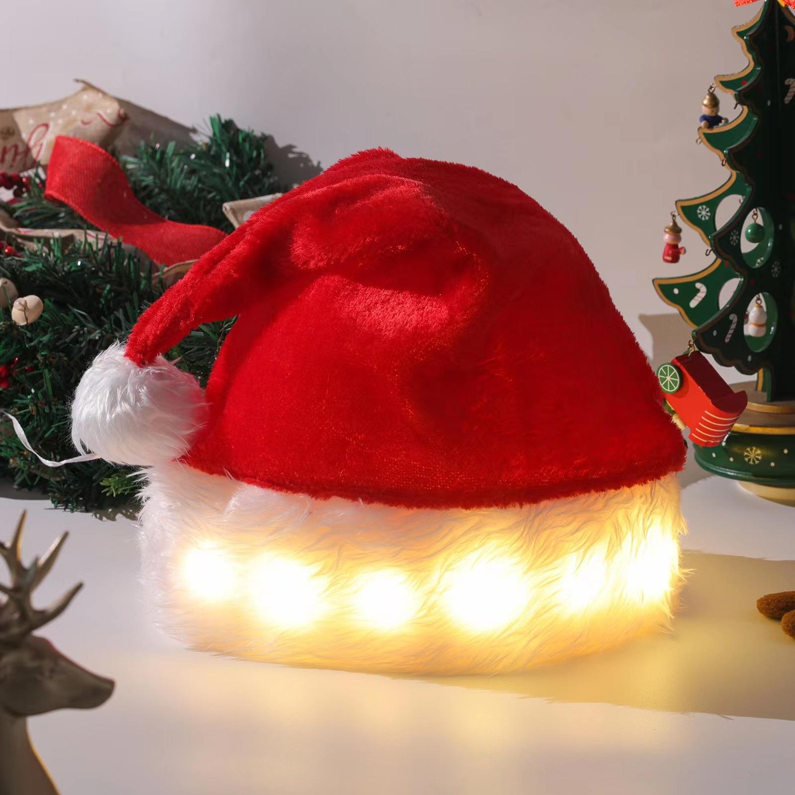 Luminous red Christmas hat Christmas creative decorations