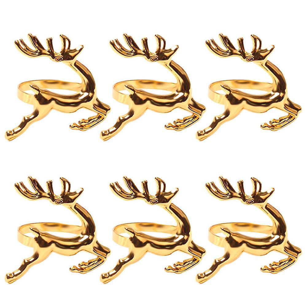 6 pcs Gold Christmas deer napkin clasp napkin ring napkin ring