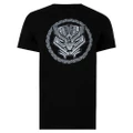 Black Panther Mens Logo T-Shirt (Black/White) (L)