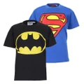 DC Comics Childrens/Kids Logo T-Shirt (Pack of 2) (Black/Royal Blue) (12 Years)