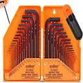 30Pc Hex Key Set Metric & Imperial Combination Allen Wrench W/t T-Handle & Case