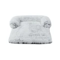 Charlie's Shaggy Faux Fur Bolster Sofa Protector Calming Dog Bed Arctic White (Small, Large,XX Large)