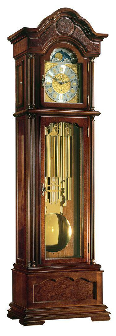 206cm Walnut Grandfather Clock With Tubular Bells & Triple Chime By HERMLE