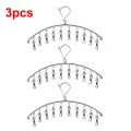 3/6x10Pegs Stainless Steel Laundry Sock Underwear Clothes Dryer Rack Hanger Clip