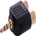 Dynalink 2 RCA Female To 3.5mm Stereo Plug Adapter PC or Laptop Audio-Headphone