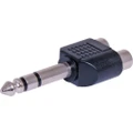 Dynalink 2 RCA Female To 6.35 Stereo Plug Adapter RCA lead TRS Insert Lead