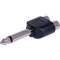 Dynalink 2 RCA Female To 6.35mm Mono Plug Adapter
