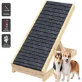 Advwin Pet Ramp Dog Stairs 2 Level 70cm Adjustable Ladder for Bed Car Outdoor Indoor Pine Wood