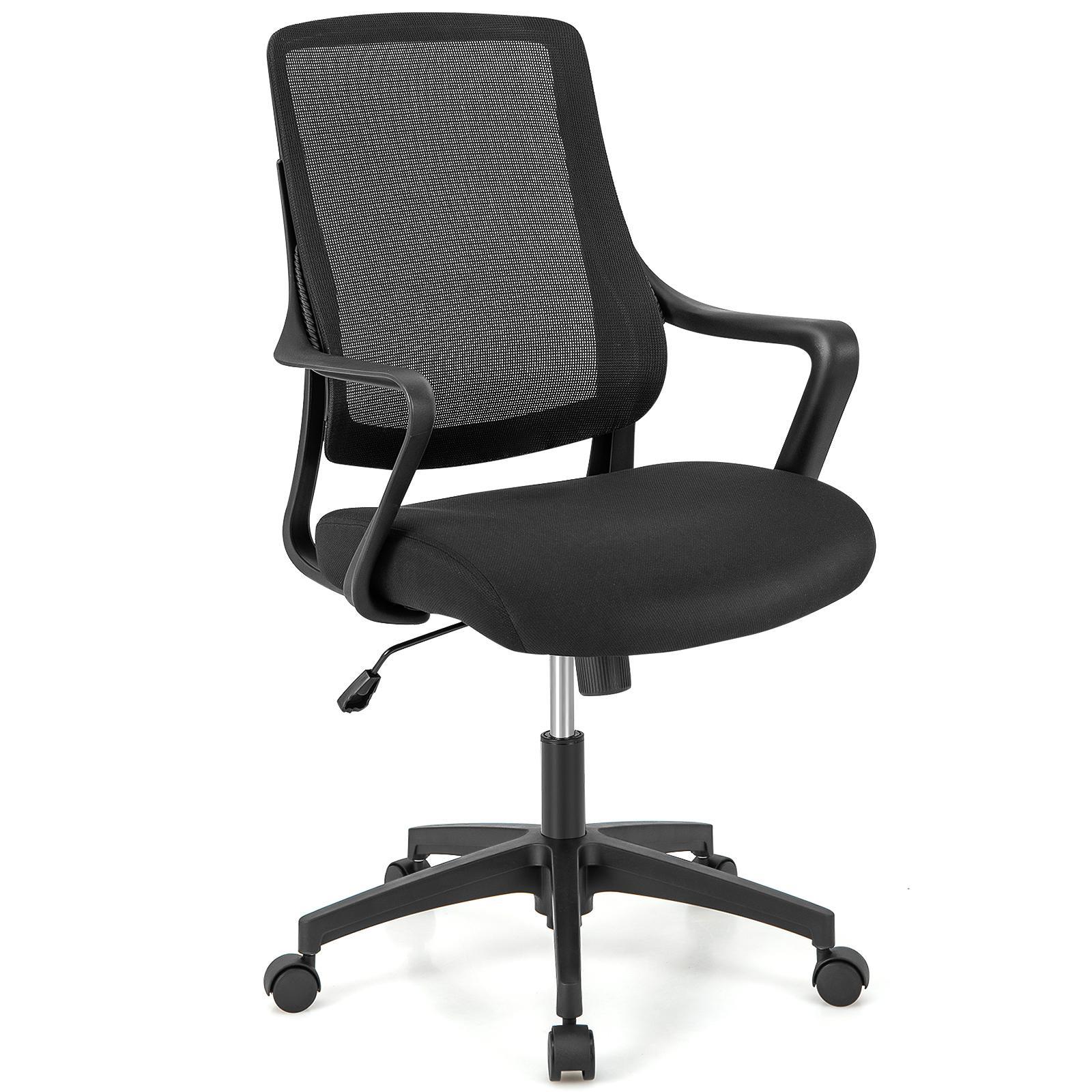 Giantex Ergonomic Mesh Office Chair Height Adjustable Gaming Chair Computer Chair Executive Mid Back, Black
