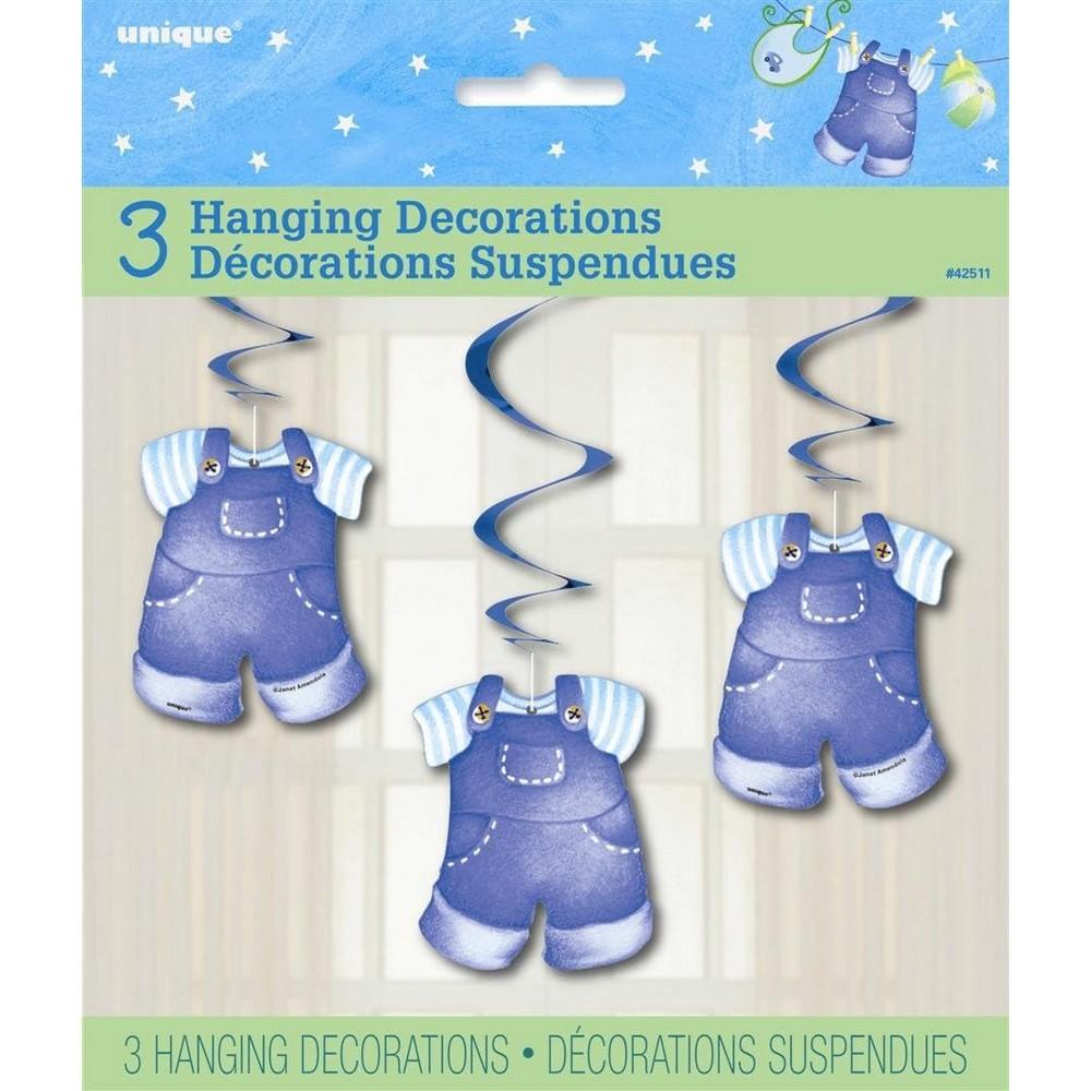 Unique Party Dungarees Baby Shower Streamers (Pack of 3) (Blue) (One Size)