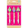 Anker Owl Retractable Pen (Pack of 3) (Brown/Green/White) (One Size)