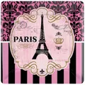 Amscan Paris Square Party Plates (Pack of 8) (Pink/Black/Gold) (One Size)