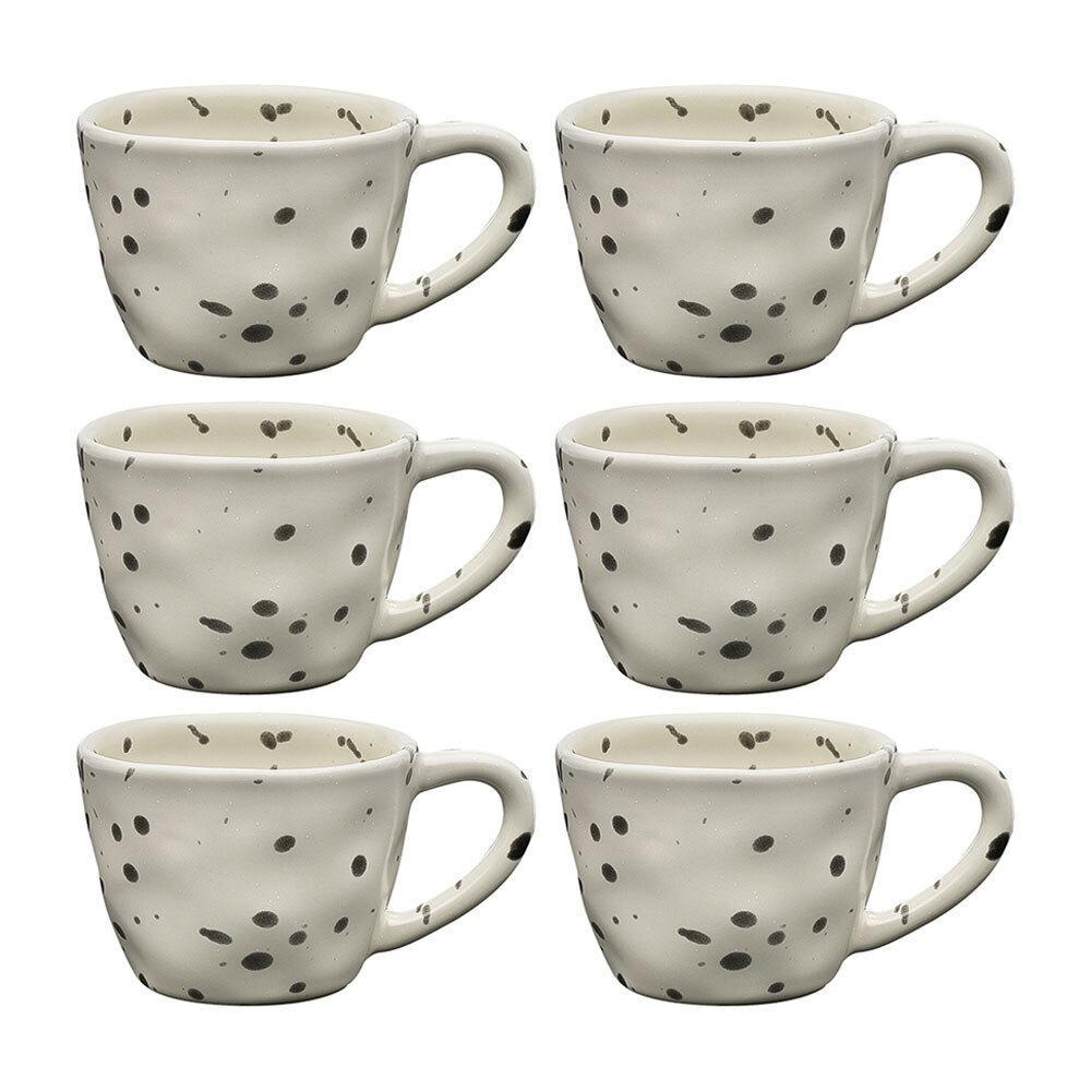 6x Ecology Speckle 60ml Stoneware 8.5cm Espresso Coffee/Tea Mug Small Cup Polka