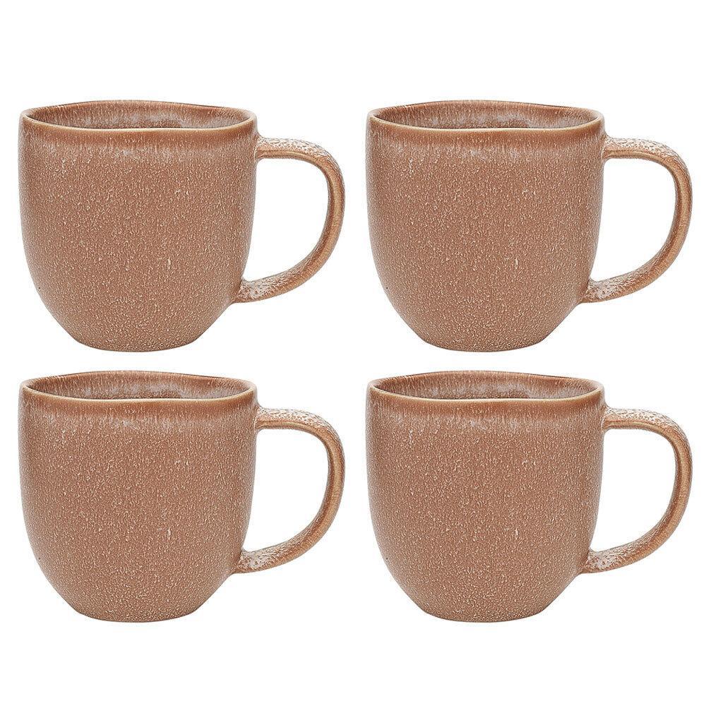 4x Ecology Dwell Mug Terracotta 340ml Stoneware Coffee Drink/Tea Drinks Cup Red