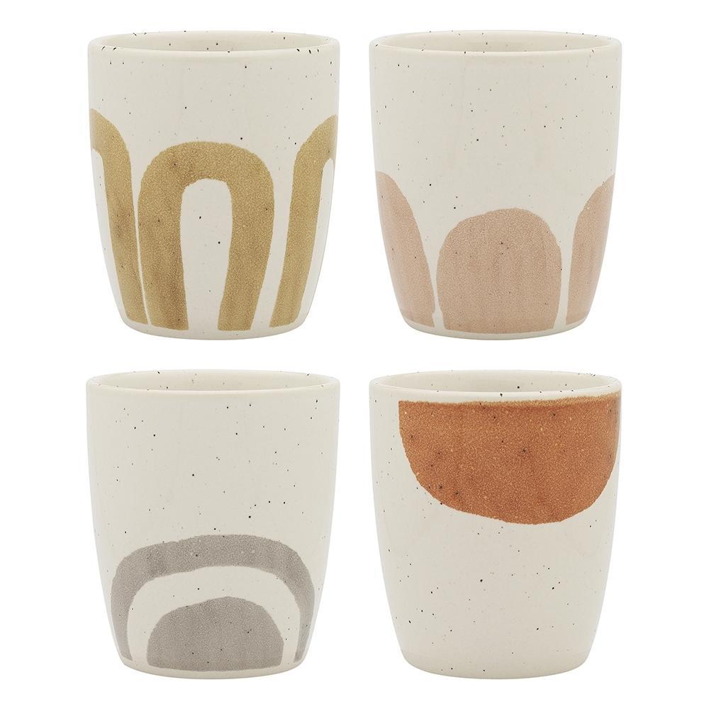 4pc Ecology Nomad Tapered Stoneware Latte Coffee Flat White Cups Arch 250ml