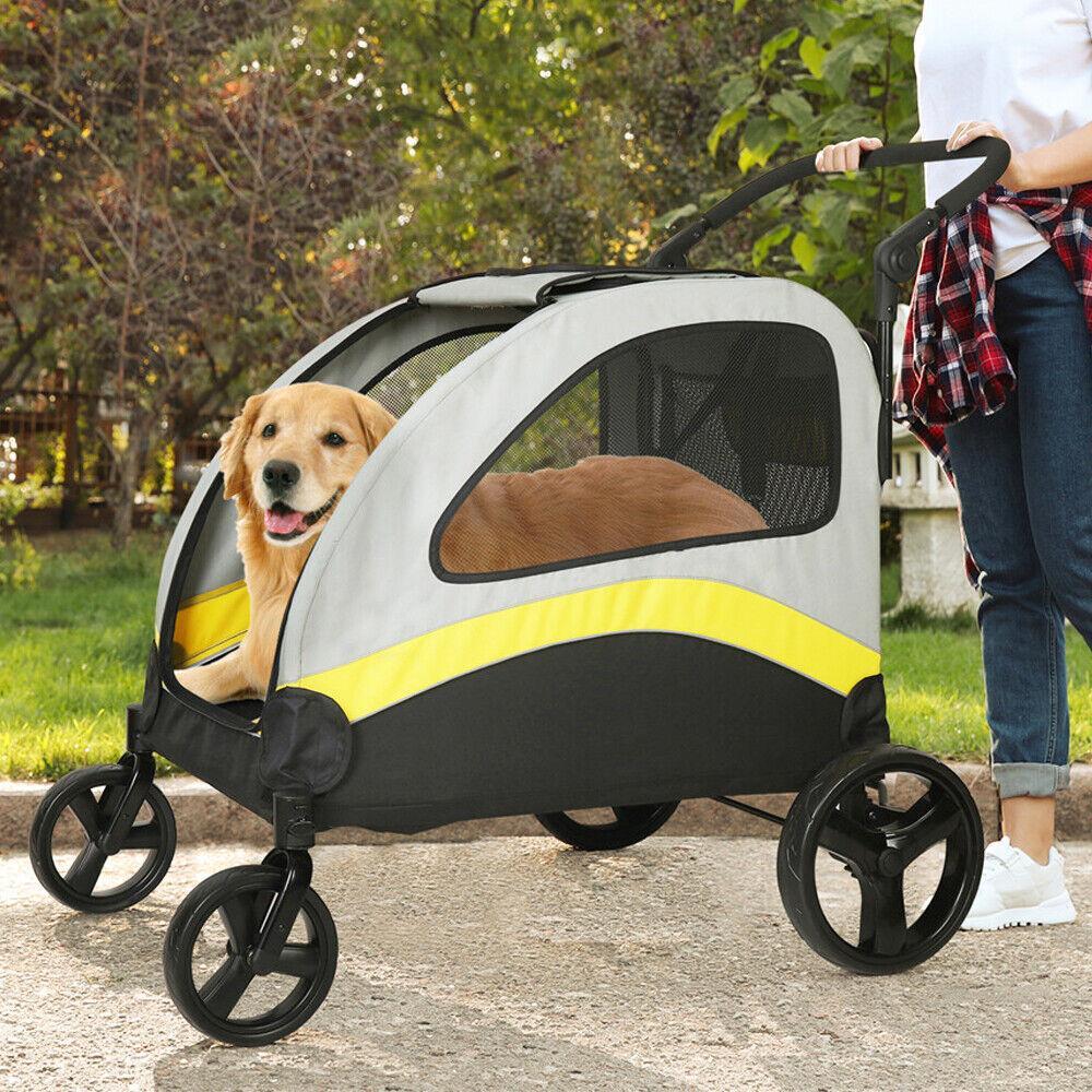 Oversized Large Dog Stroller Dual Door Pet Jogger Trolley Carrier Animal Outdoor