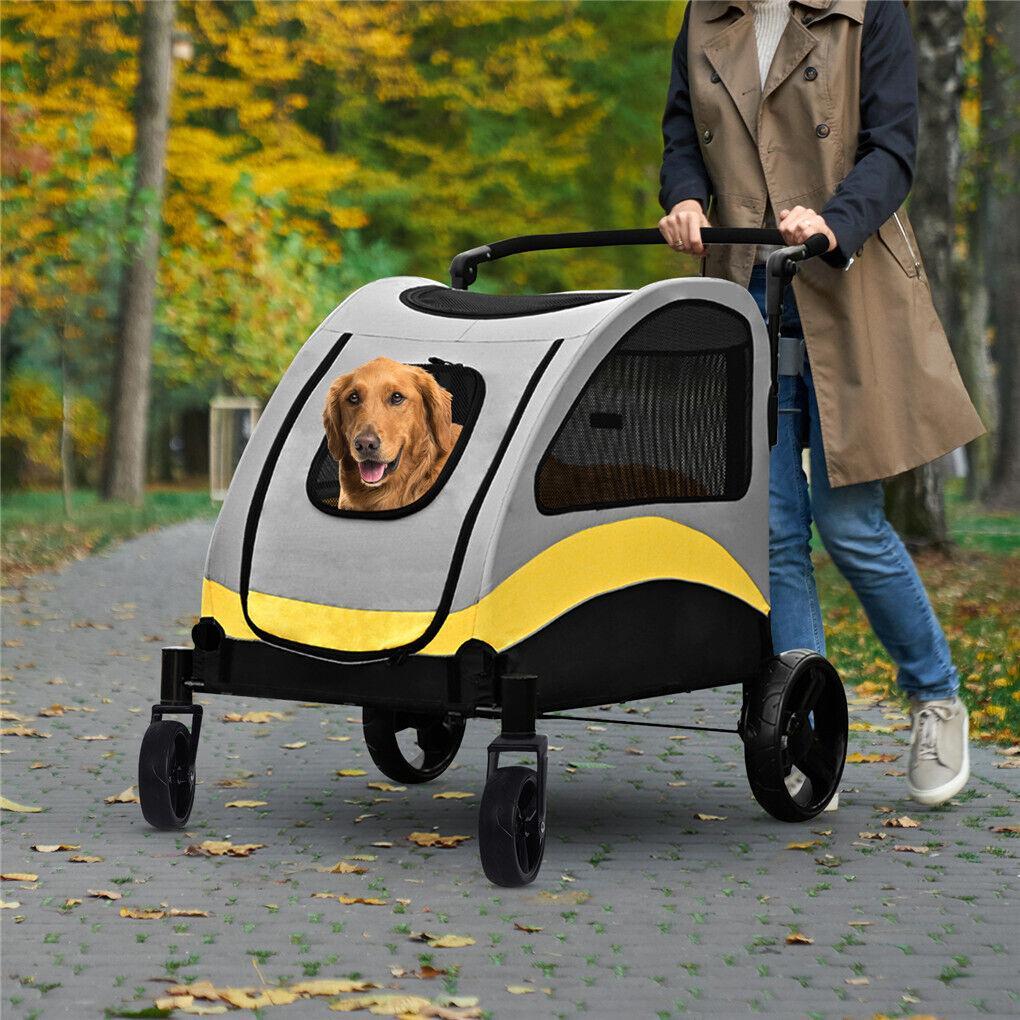 Super Shockproof Dog Stroller Foldable Pet Cart Jogger Wagon Pet Travel Carrier