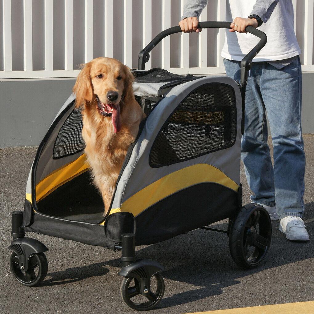 Foldable XX-Large Dog Pet Mobile Stroller Pram Carriage Jogger Holds up to 55KG